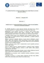 Rezoluce č. 1 – Funkční oblasti – Zhodnocení místního potenciálu v rámci politik územního rozvoje na evropském kontinentu